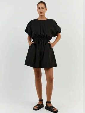 Dissh ELLA BLACK COTTON MINI DRESS US 8